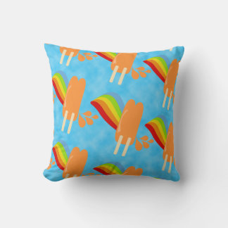 Orange Pop Retro Rainbow Pattern Fun Art Cushion