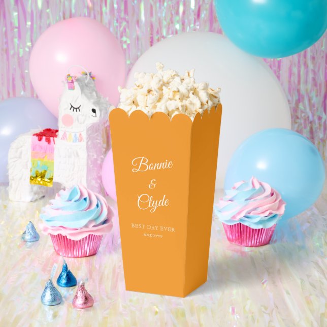 Orange Popcorn Favor Box for Elegant Celebrations (Party)