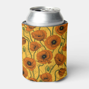 Orange Poppies Can Cooler