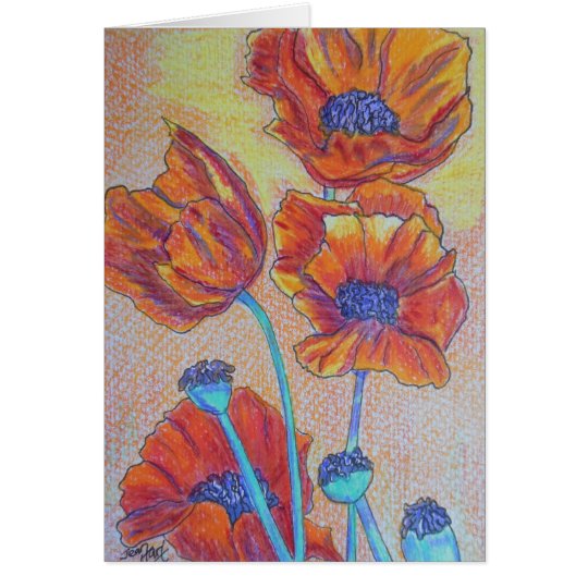 Orange Poppies Card