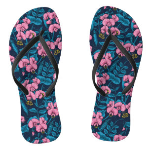 Orange Poppies Flip Flops