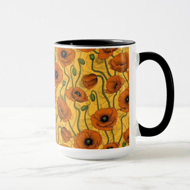 Orange Poppies Mug (Right)