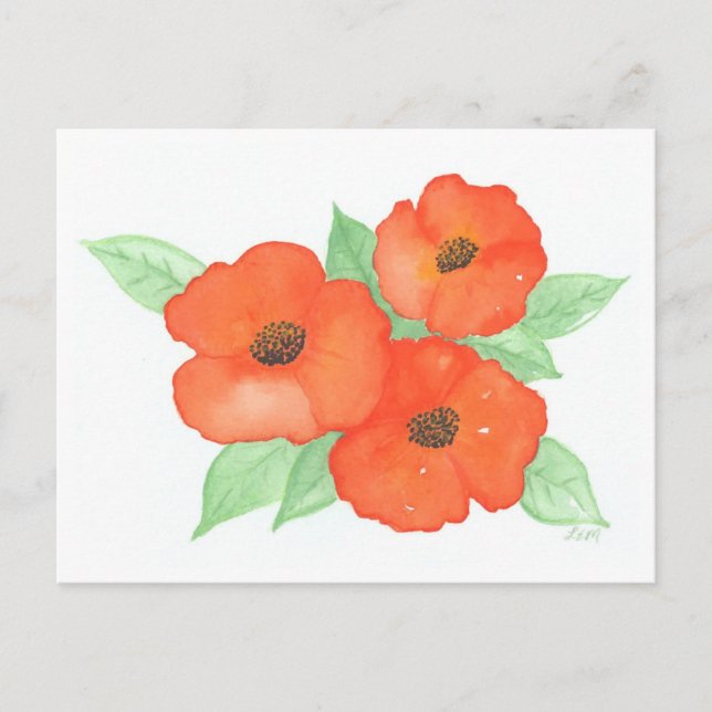 Orange Poppies  Postcard (Front)