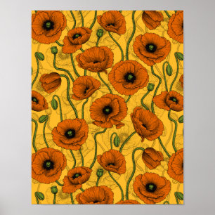 Orange Poppies Poster