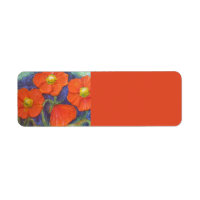 Orange Poppies Return address Label