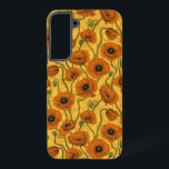 Orange Poppies Samsung Galaxy Case<br><div class="desc">Poppy flowers,  hand-painted in Photoshop,  seamless pattern.</div>