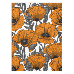 Orange poppies tablecloth