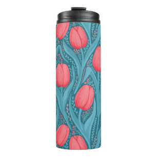 Orange Poppies Thermal Tumbler