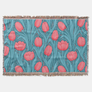 Orange Poppies Throw Blanket