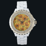 Orange Poppies Watch<br><div class="desc">Poppy flowers,  hand-painted in Photoshop,  seamless pattern.</div>