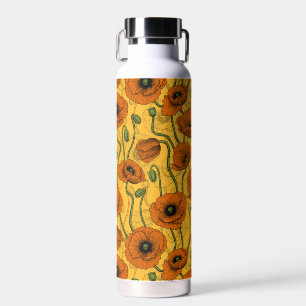 Orange Poppies Water Bottle