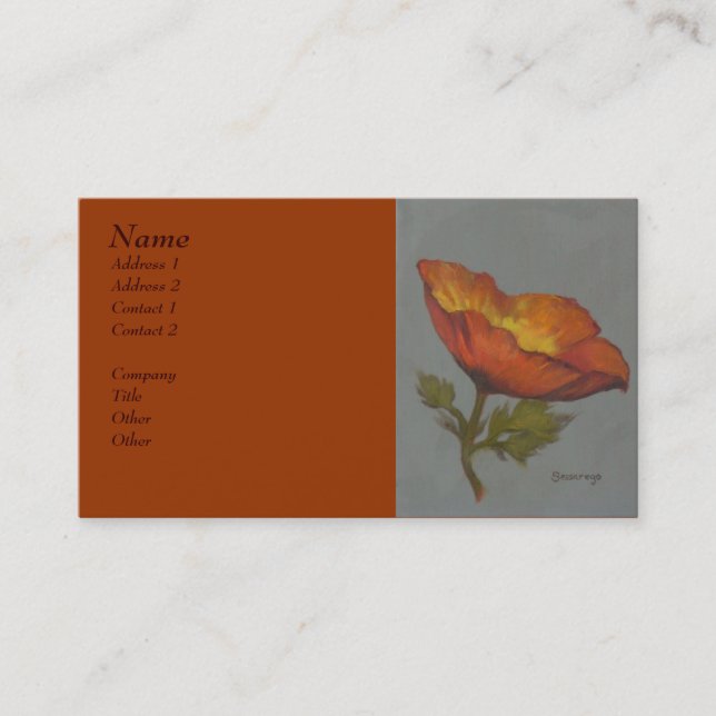 'Orange Poppy' - Business profile card (Front)