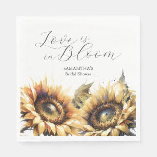 Orange Poppy Flowers Bridal Shower Napkins