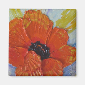 Orange Poppy Magnet