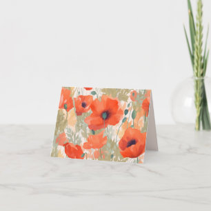 Orange Poppy Meadow Thank You Card
