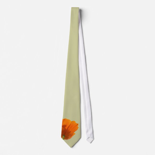 Orange Poppy Men's Wedding Tie (Front)