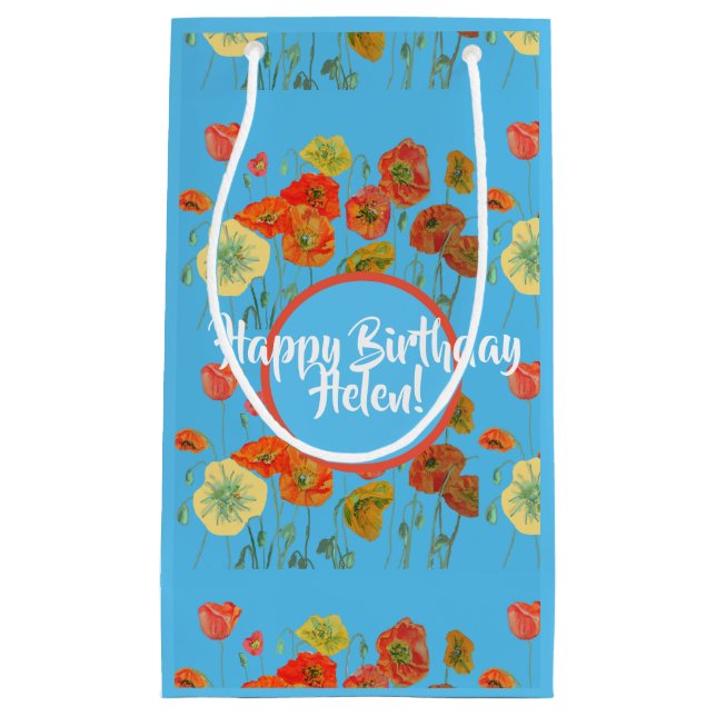 Orange Poppy Poppies Iceland Floral Gift Bag (Front)