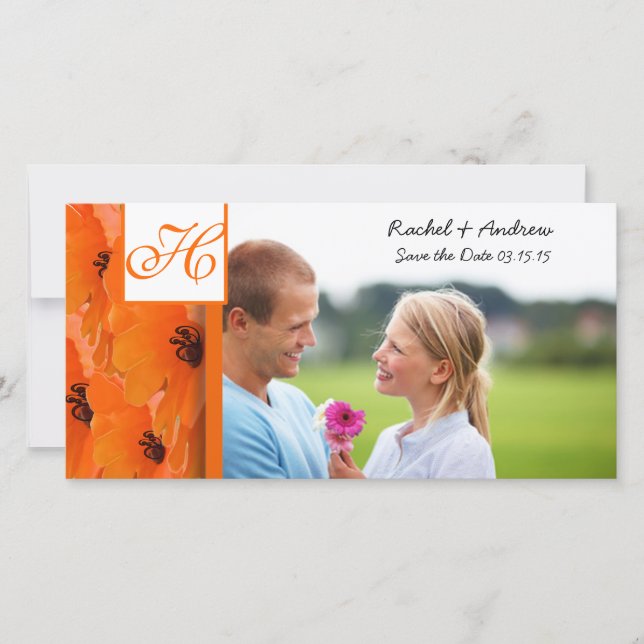 Orange Poppy Save the Date (Front)