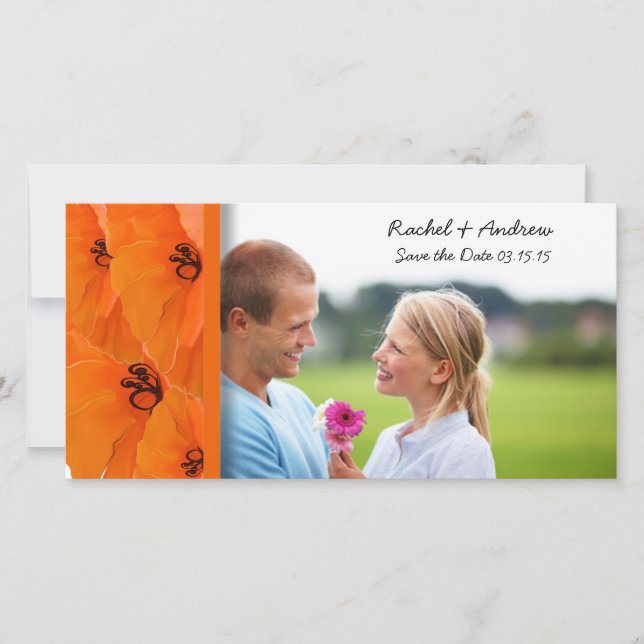 Orange Poppy Save the Date (Front)