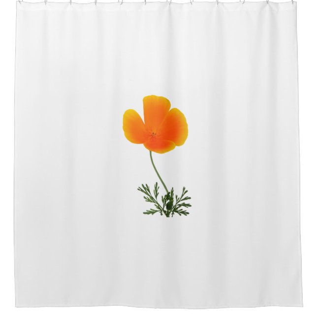 orange poppy shower curtain (Front)