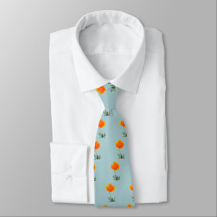 orange poppy tie
