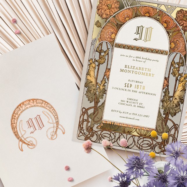 Orange Poppy Vintage Birthday Invite (Creator Uploaded)