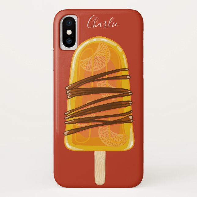Orange Popsicle custom name phone cases (Back)