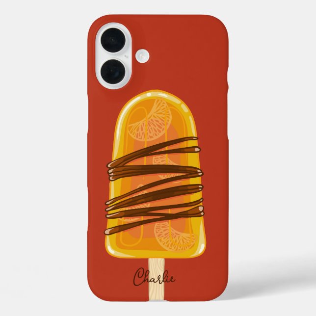 Orange Popsicle custom name phone cases (Back)