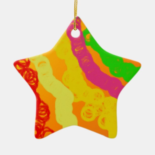 orange powerful ceramic tree decoration (Front)