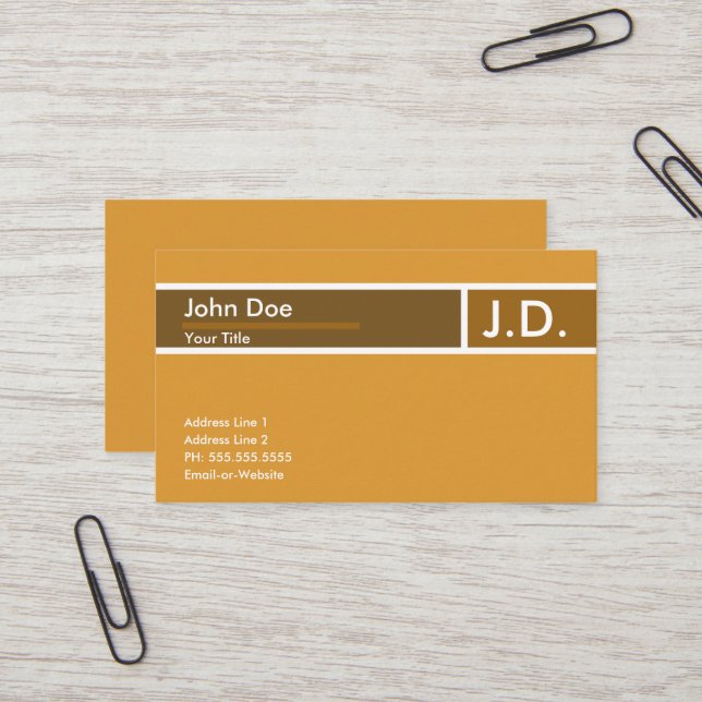 orange professional business card (Front/Back In Situ)