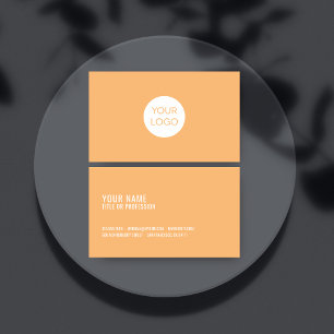 Orange Professional Business Cards With Logo