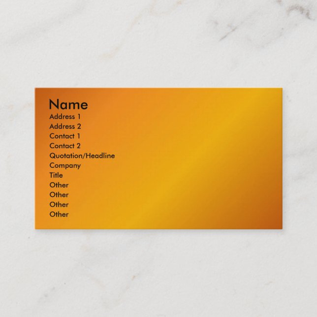 Orange Profile Card (Front)