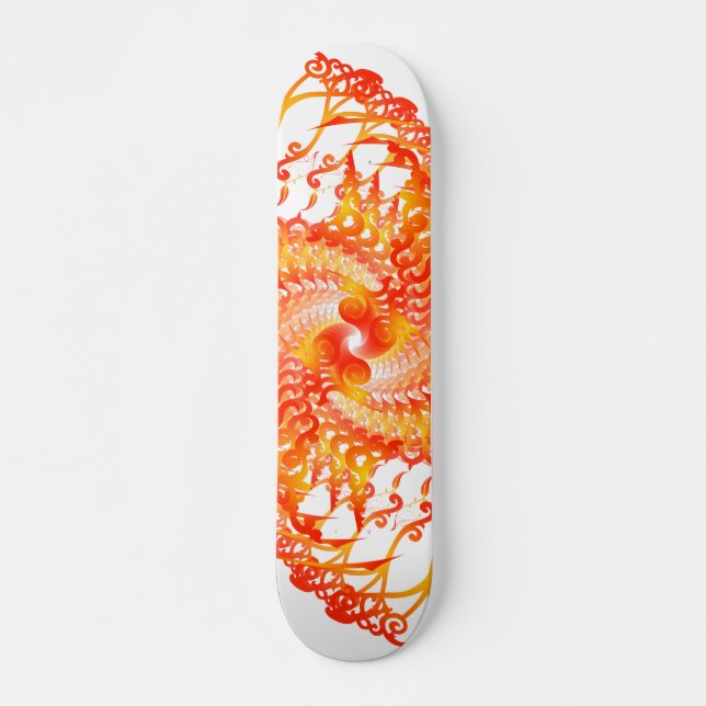 Orange Psychedelic Spirals: Skateboard (Front)