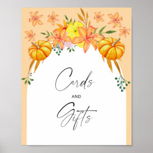 Orange pumpkin arch Bridal Shower - Cards & Gifts Poster
