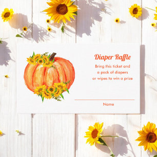 Orange Pumpkin Baby Shower Diaper Raffle Enclosure Card