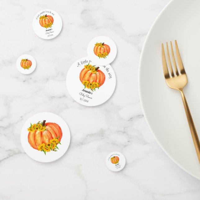 Orange Pumpkin Baby Shower Floral  Confetti (Group)
