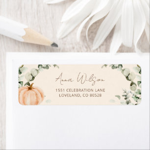 Orange Pumpkin Baby Shower Return Address