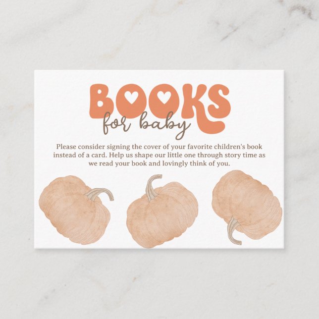 Orange Pumpkin Books for Baby Enclosure Card (Front)
