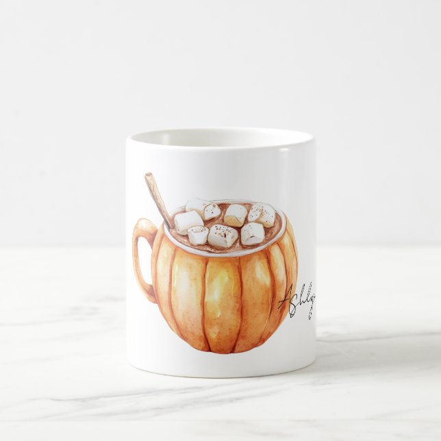 Orange Pumpkin Bowl Soup  Coffee Mug (Center)