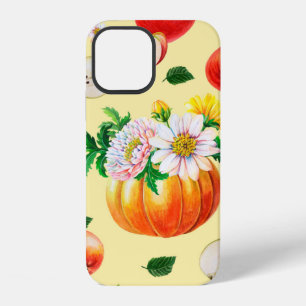 Orange pumpkin, chrysanthemum, pears, red apples o iPhone 12 case