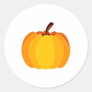 Orange Pumpkin Classic Round Sticker