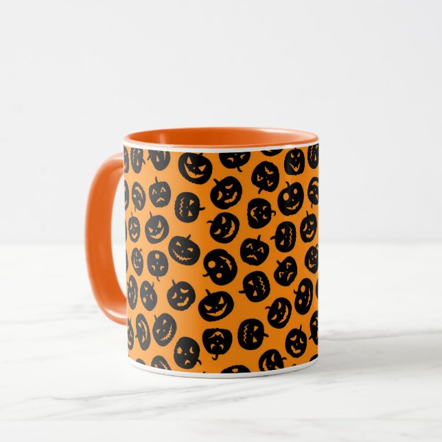 Orange Pumpkin Elegant Vintage Halloween Mug (Front Left)