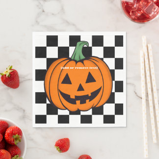 Orange Pumpkin Face Paper Napkin