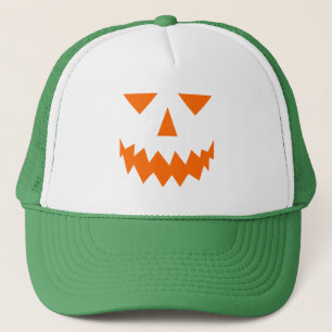 Orange Pumpkin Face Trucker Hat