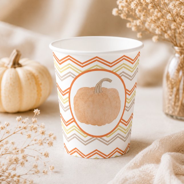 Orange Pumpkin Fall Party Paper Cups (Paper Cup)