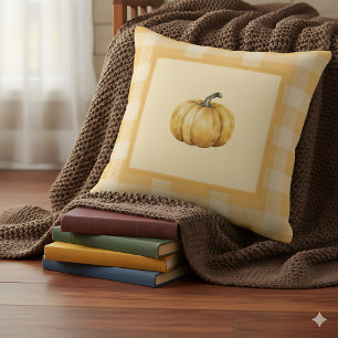 Orange Pumpkin Farmhouse Cute Fall Accent Cushion