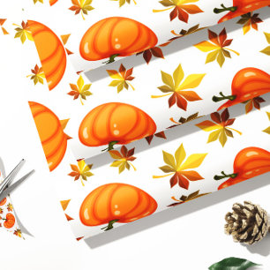 Orange Pumpkin Gift Wrap Autumn Gift Wrap