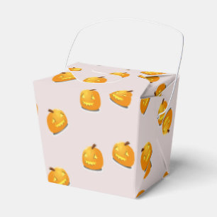 Orange pumpkin head pattern favour box