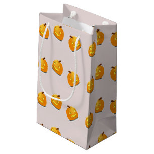 Orange pumpkin head pattern small gift bag