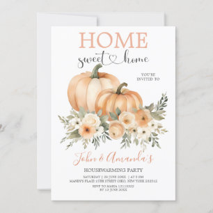 Orange Pumpkin Home Sweet Home Housewarming Party Invitation